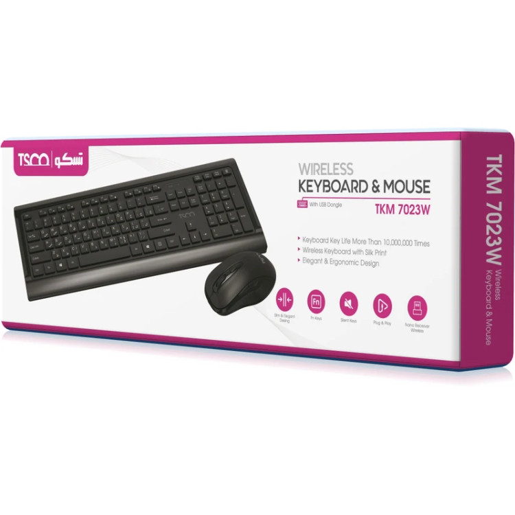 کیبورد و ماوس بیسیم تسکو مدل TKM 7025W
