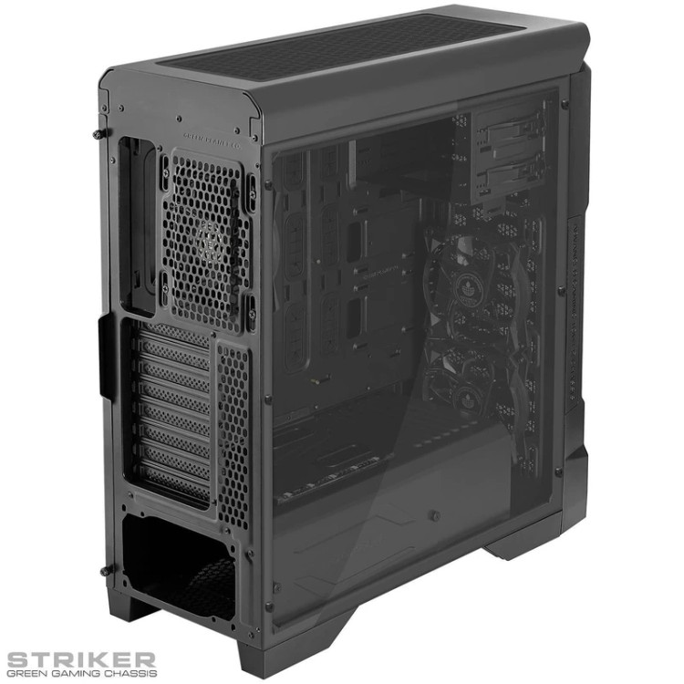 یس کامپیوتر گیمینگ ویترینی Mid Tower گرین مدل STRIKER FRGB