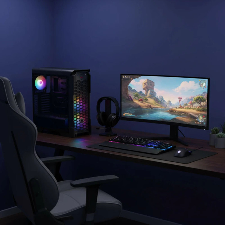 یس کامپیوتر گیمینگ ویترینی Mid Tower گرین مدل STRIKER FRGB