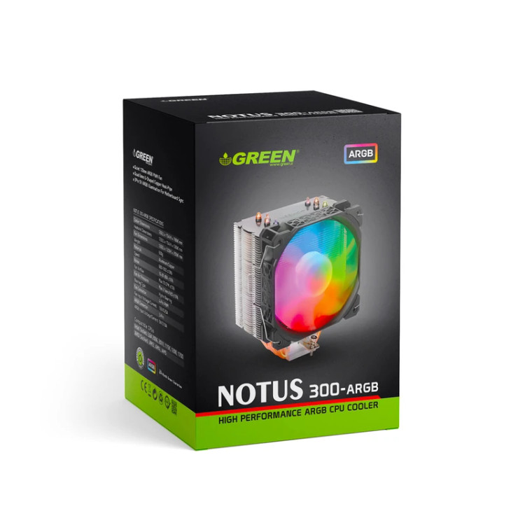 خنک کننده پردازنده گرین مدل NOTUS 300-ARGB