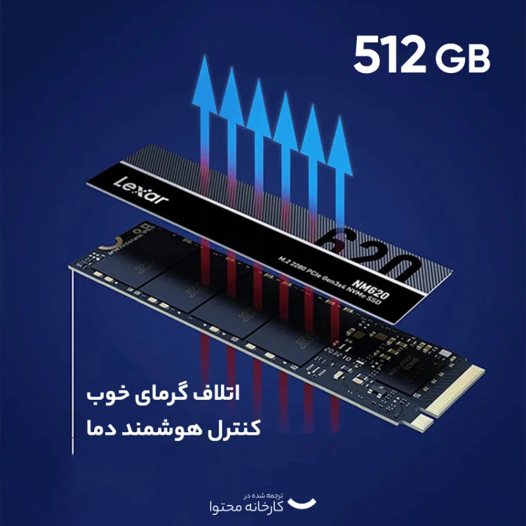 حافظه اس اس دی اینترنال لکسار مدل NM620 M.2 2280 NVMe ظرفیت 512 گیگابایت