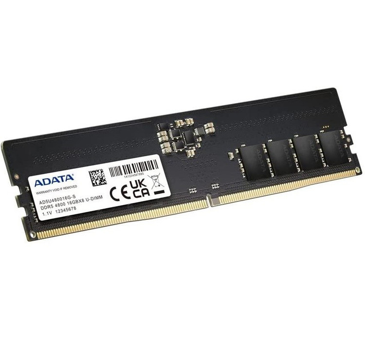رم کامپیوتر ای دیتا تک کاناله مدل AD5U480016G-S فرکانس 4800 مگاهرتز DDR5 تایمینگ CL40 حافظه 16