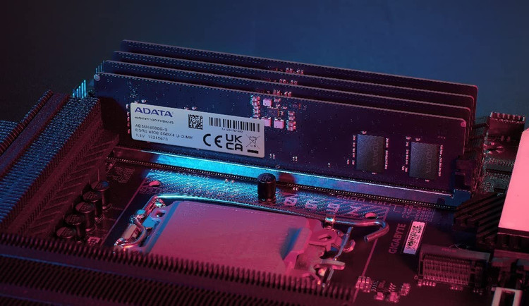 رم کامپیوتر ای دیتا تک کاناله مدل AD5U480016G-S فرکانس 4800 مگاهرتز DDR5 تایمینگ CL40 حافظه 16